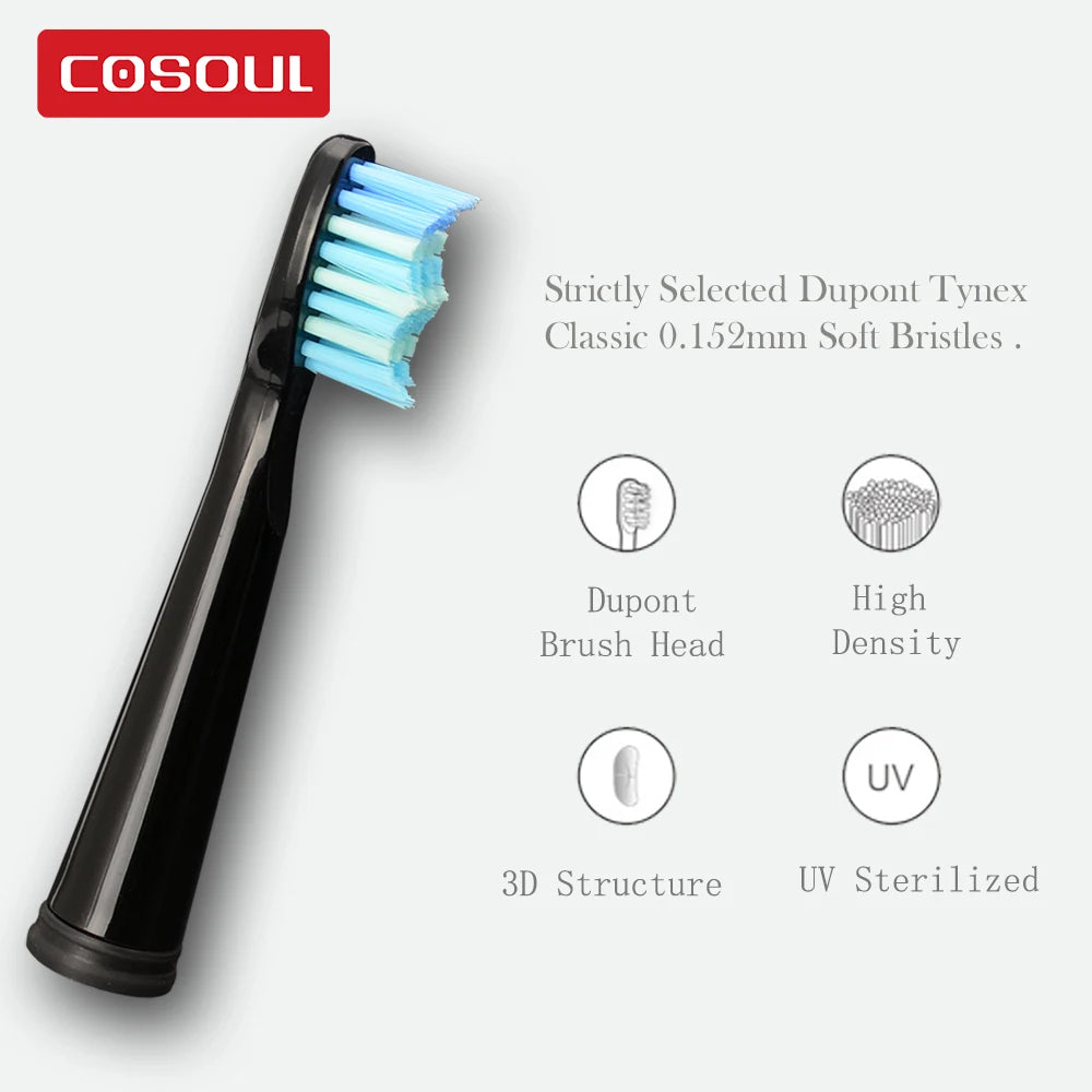 Têtes de brosse à dents électrique originales COSOUL Têtes de rechange pour brosse à dents Nettoie en profondeur Blanchit Soins bucco-dentaires sains