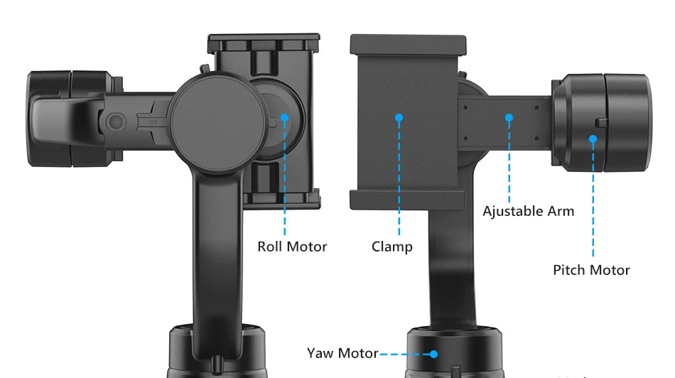 Support de téléphone à cardan 3 axes portatif F8 Stabilisateur d'enregistrement vidéo anti-secousse pour téléphone portable Xiaomi iPhone Smartphone