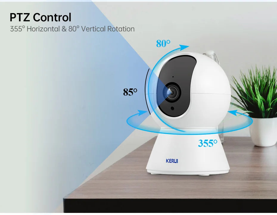 KERUI 5MP 8MP 4K UHD Tuya Smart Mini WiFi IP Camera Indoor Wireless Security Home CCTV Surveillance Camera With Auto Tracking