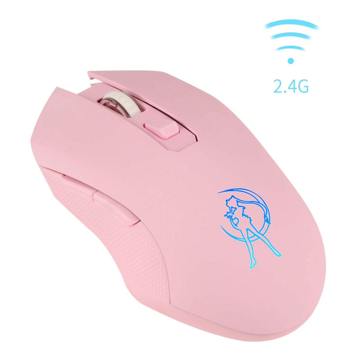 Sailor Moon 2400 DPI Wireless Mouse Rechargeable 7 Colors Backlit Gaming Mause Ergonomic Silent Matte Mice for Laptop Gamer Girl