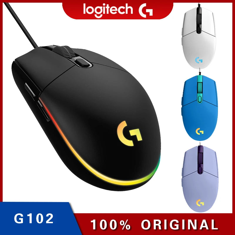 Souris de jeu Logitech G102 USB Type A 8000 DPI PC / Mac / Ordinateur portable Accessoires pour ordinateur portable Souris