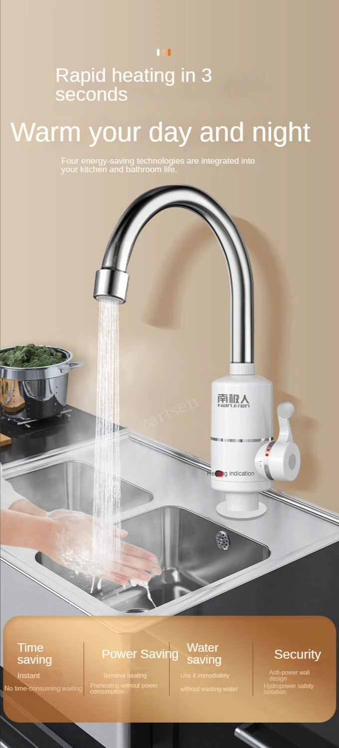 Electric Kitchen Water Heater Tap Instant Hot Water Faucet Heater Cold Heating Faucet Tankless Instantaneous Water Heater