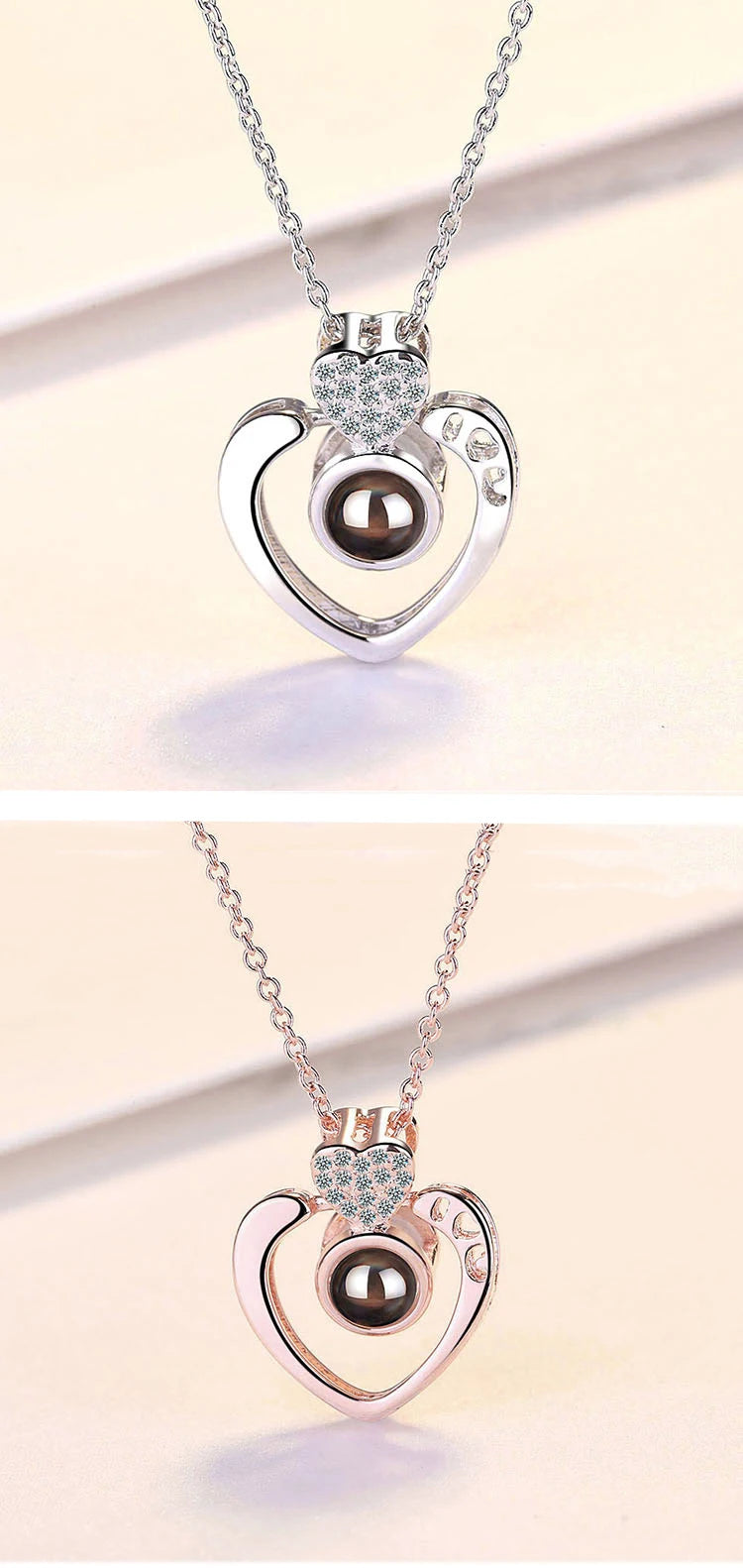 Collier de projection d'amour avec coffret cadeau rose exquis Pendentif I Love You en 100 langues 2023 Nouveauté dans la livraison directe de bijoux romantiques