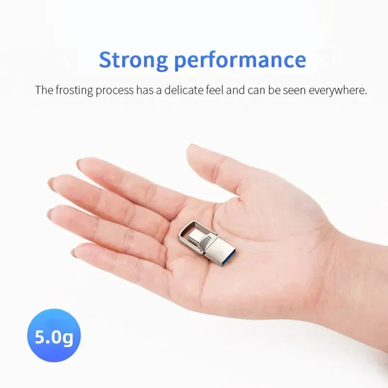 XIAOMI 2TB Metal U Disk 2 IN 1 OTG 1024GB 64GB Flash Drive USB 3.1 512gb 1TB Pen Drives Memory Stick Type C Adapter Gifts New