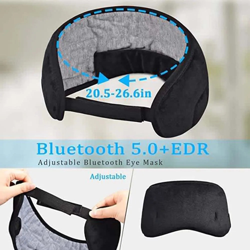 Masque de sommeil pour les yeux Casque de sommeil sans fil Masque de musique Écouteurs compatibles Bluetooth 5.0