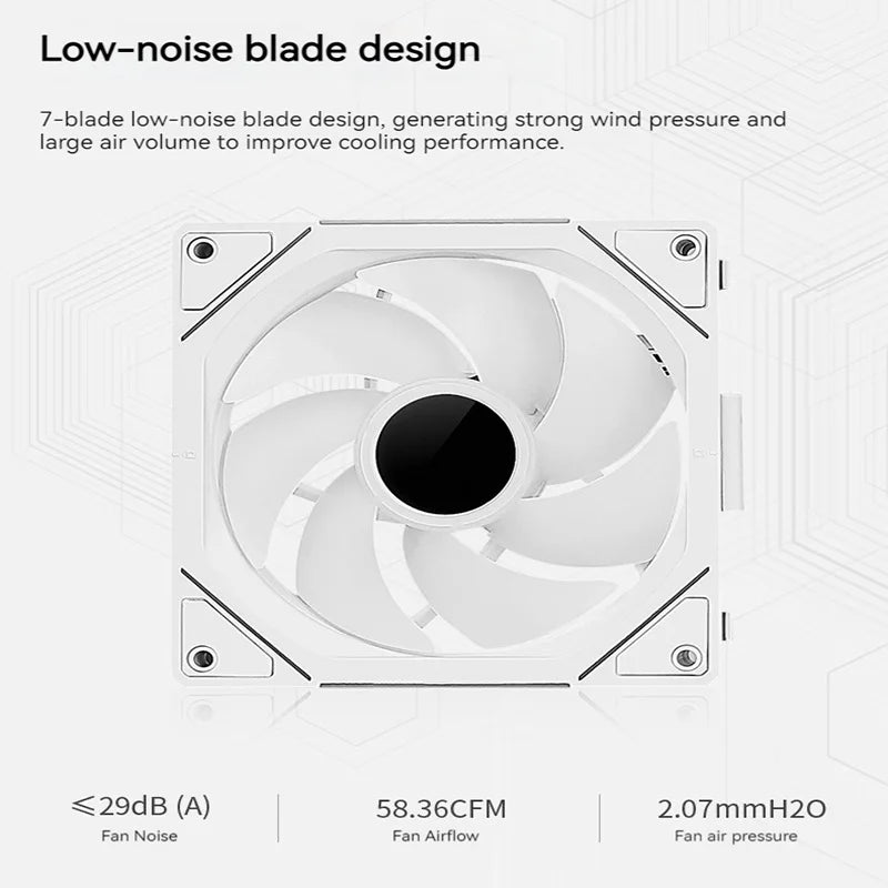 TEUCER JM-1 PC Case Fan 120mm ARGB Mirror Cycle Light Effect Cooling Fan 4PIN PWM Low noise Chassis Water Cooling Ventilador