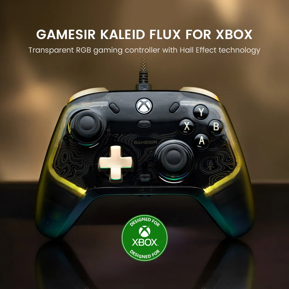 Manette de jeu filaire GameSir Kaleid Flux Xbox pour console de jeu Xbox Series X, Xbox Series S, Xbox One Joystick à effet Hall