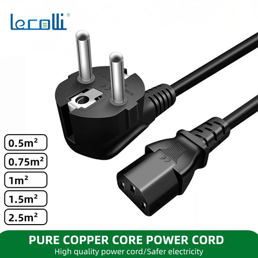 Euc13 10a250v Power Cord General Notebook Computer 3-pin Charger Plug Power Adapter Cable Power Cord Extension Cable