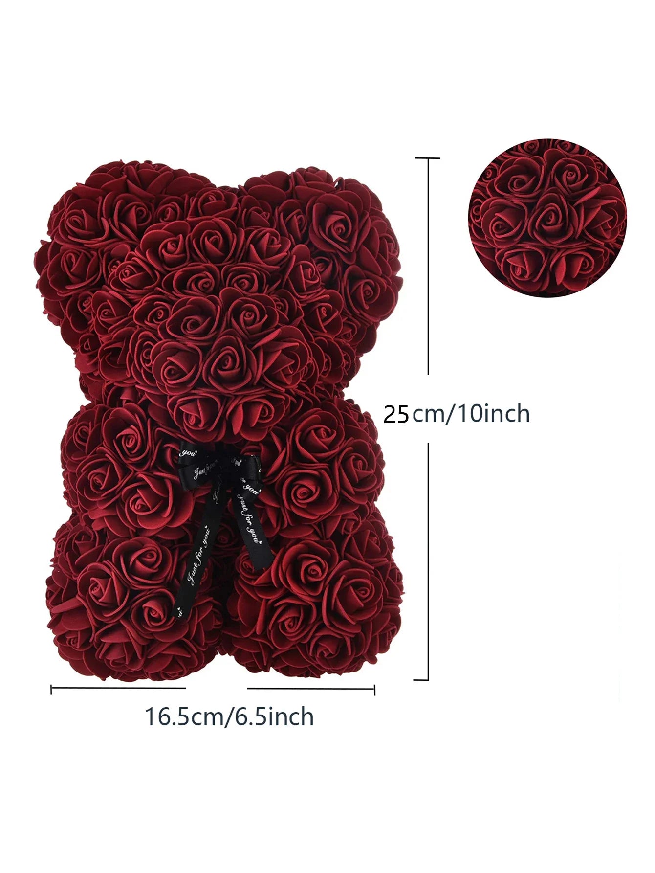 1pc Fleur Artificielle Rose Éternelle Ours en Peluche pour Maman Fête des Mères Anniversaire Saint Valentin Anniversaire Cadeaux et Décorations