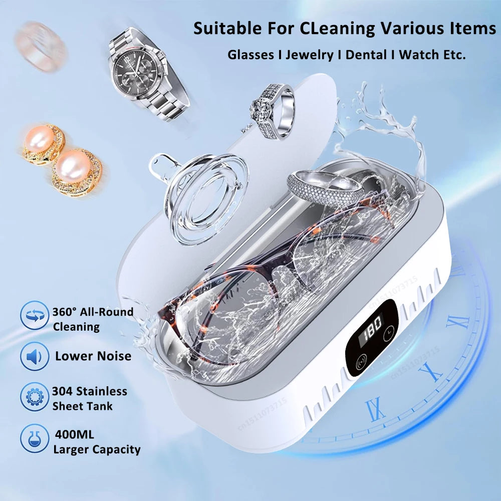 Ultrasonic Cleaner Glasses Ultrasonic Cleaning Machine High Frequency Jewelry Ultrasound Cleaning Bath Ultrasonic washing Device