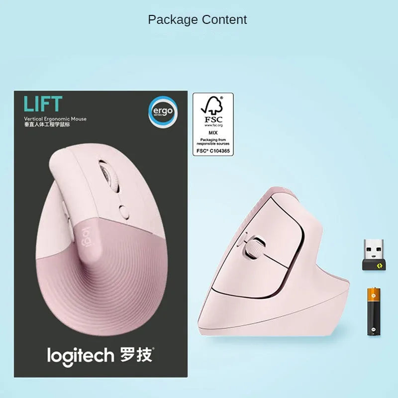 Logitech Lift vertical wireless vertical mouse ergonomics office cross screen computer Bluetooth mouse