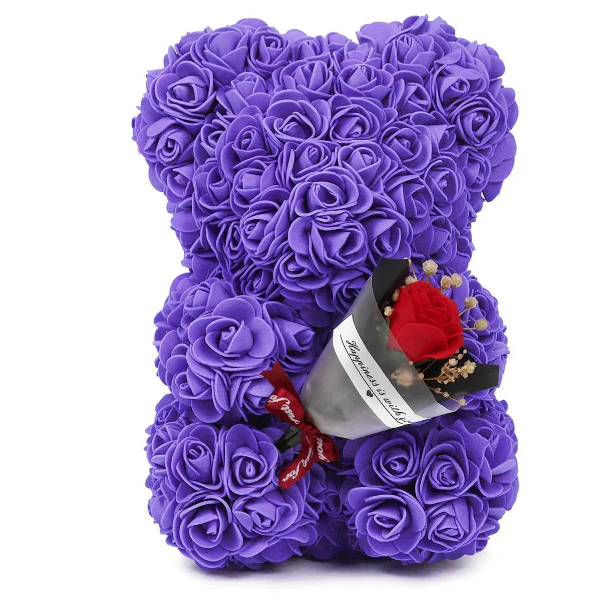 1pc Fleur Artificielle Rose Éternelle Ours en Peluche pour Maman Fête des Mères Anniversaire Saint Valentin Anniversaire Cadeaux et Décorations