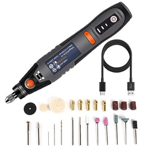 35W USB Cordless Rotary Tool Dremel DIY Mini Drill Engraving Pen Electric 3 Speed Mini Wireless Drill Set 8500r-21000r/min