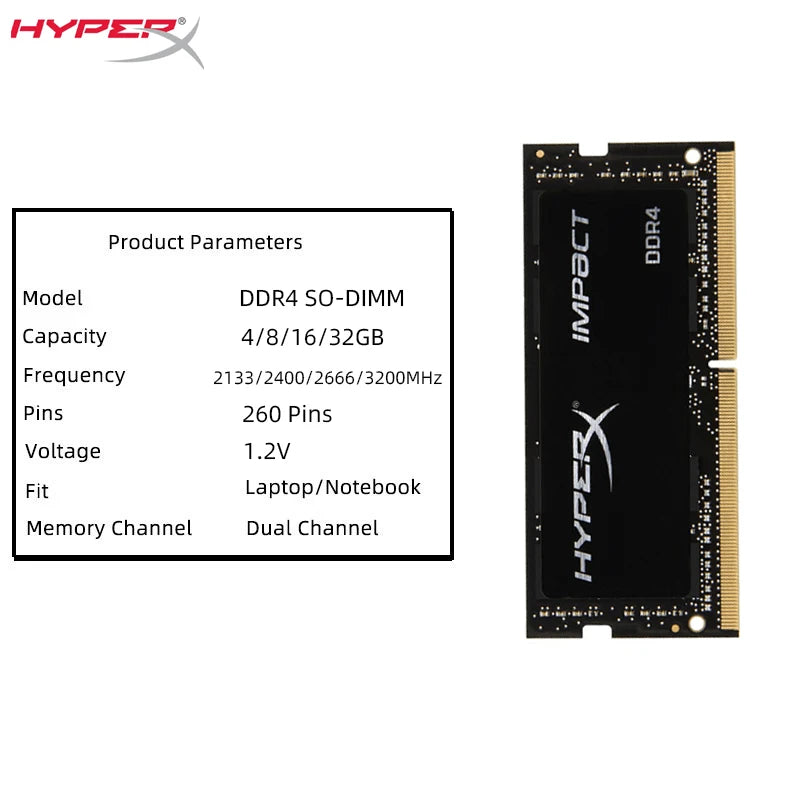 Memoria DDR4 Notebook RAM 8GB 16GB 32GB 3200MHz 2133 2400 2666MHz Laptop Memory 260Pin 1.2V PC4-21300 25600 DDR4 SODIMM RAM