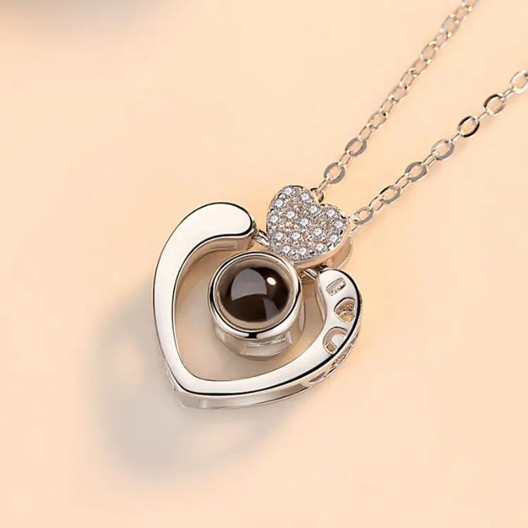 Collier de projection d'amour avec coffret cadeau rose exquis Pendentif I Love You en 100 langues 2023 Nouveauté dans la livraison directe de bijoux romantiques