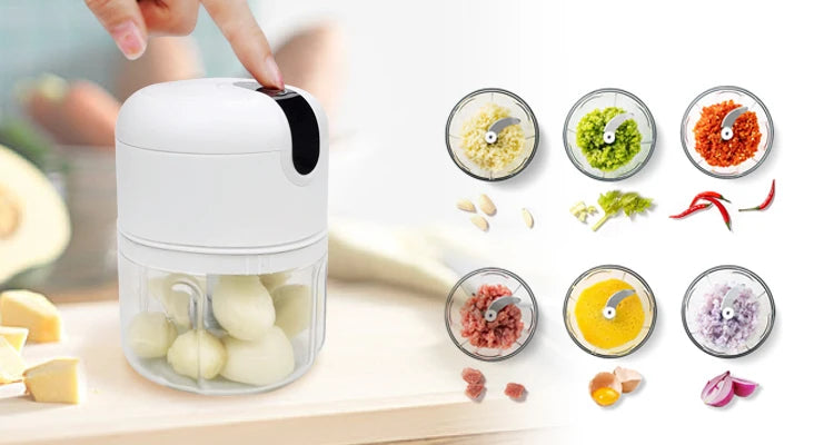 250ml Rechargeable Kitchen Portable Electric Garlic Vegetable Chopper Mini Food Processor Food Blender