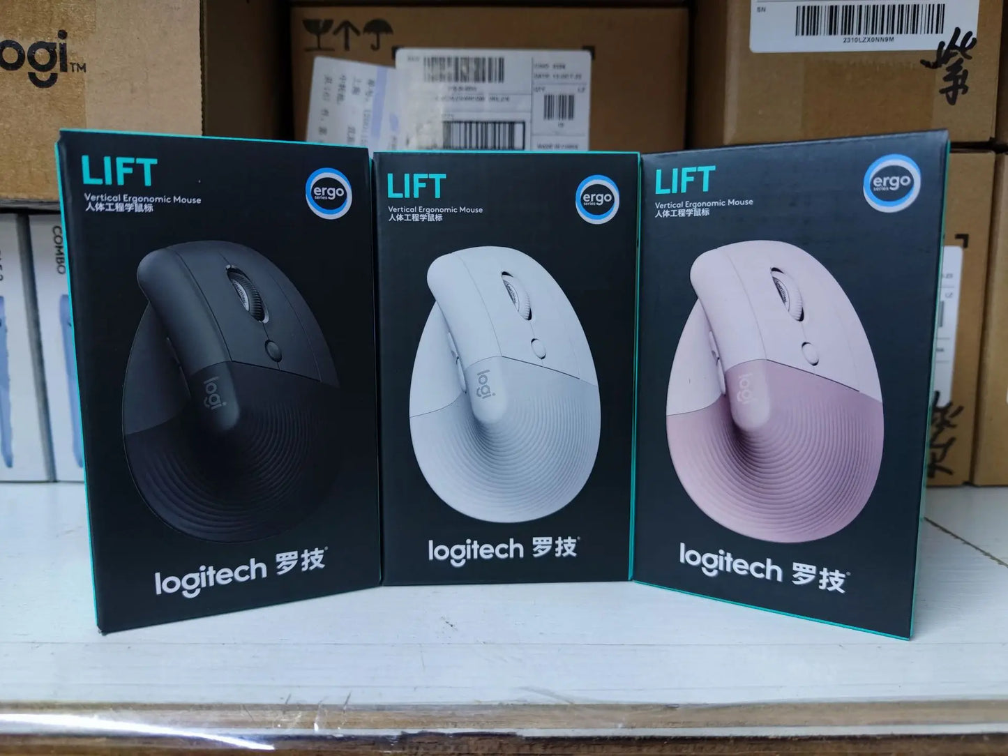 Logitech Lift vertical wireless vertical mouse ergonomics office cross screen computer Bluetooth mouse