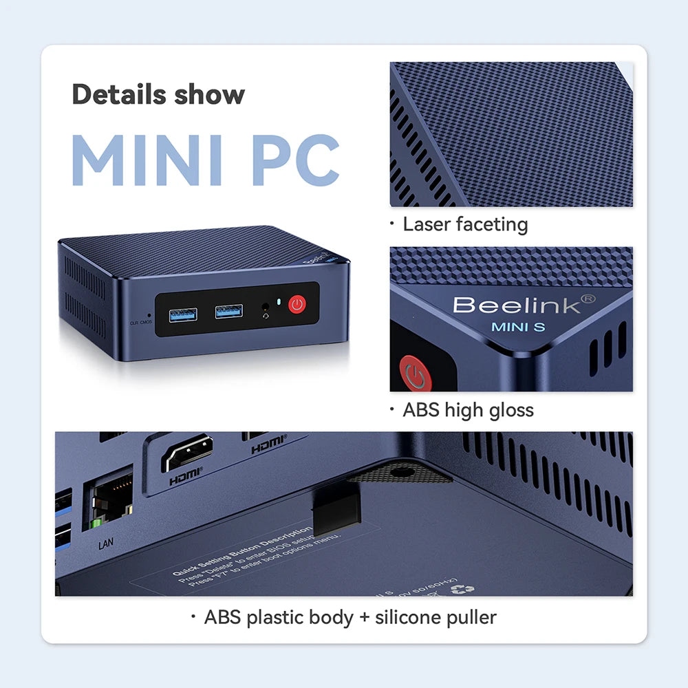 Beelink Mini S12 Pro Mini PC Win11 Intel N100 16GB 500GB Mini S N5095 8G 128G Mini Computer Gaming VS GK Mini  J4125 T8 Pro