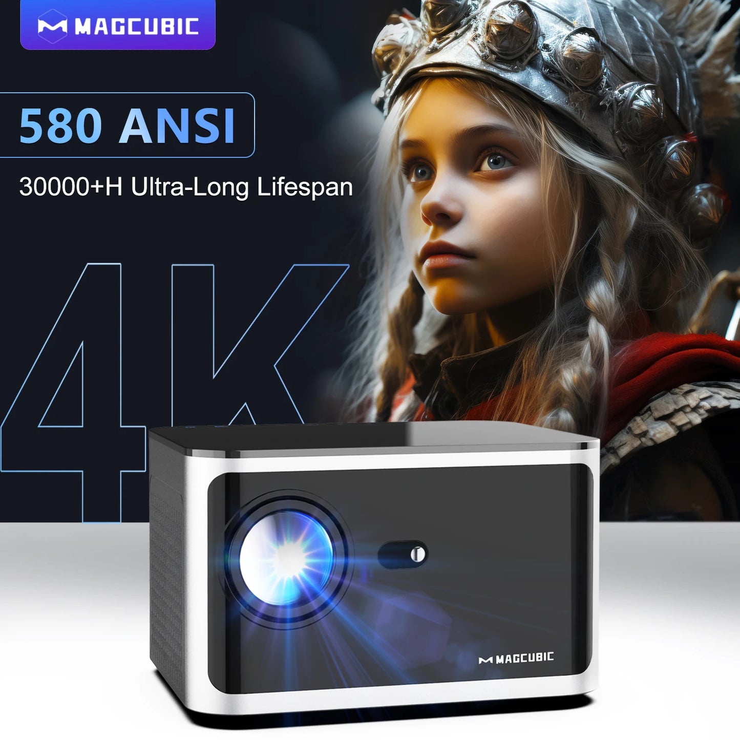 Magcubic 580ANSI Projector Android 11 4K 1080P Wi-Fi 6 Voice Control All winner H713 Electronic Focus BT5.0 Home Cinema HY350 Pro