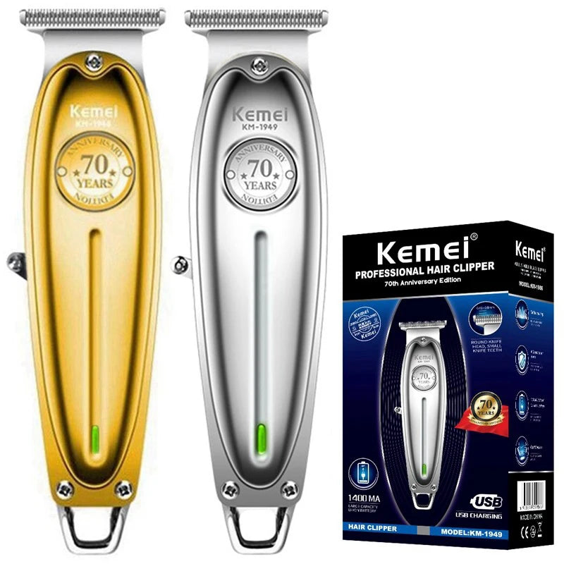 Kemei 1949 Pro Tondeuse à cheveux professionnelle électrique entièrement en métal pour hommes Tondeuse à barbe et cheveux Machine de coupe de cheveux de finition