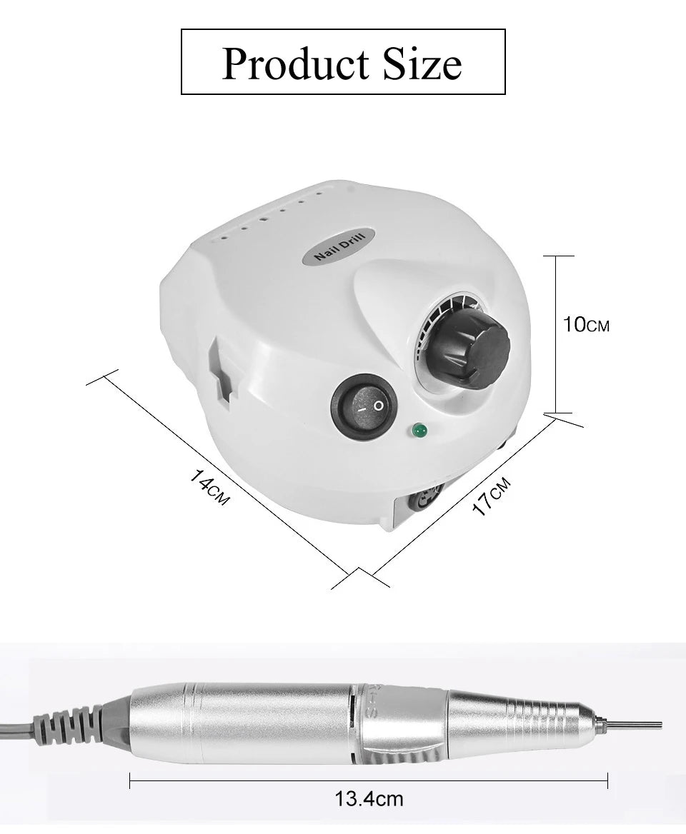 35000RPM Electric Nail Drill Machine Manicure Pedicure Professional Nail Lathe Low Noise Cutters Nail File Kit