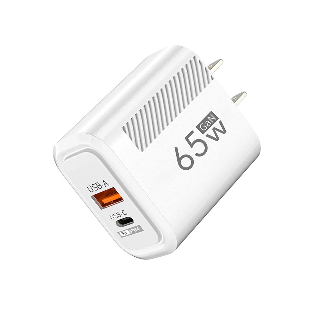 Chargeur USB C total 65 W GaN Chargeur mural à charge rapide pour iPhone Samsung Xiaomi Adaptateur de chargeur de téléphone à charge rapide UE/US