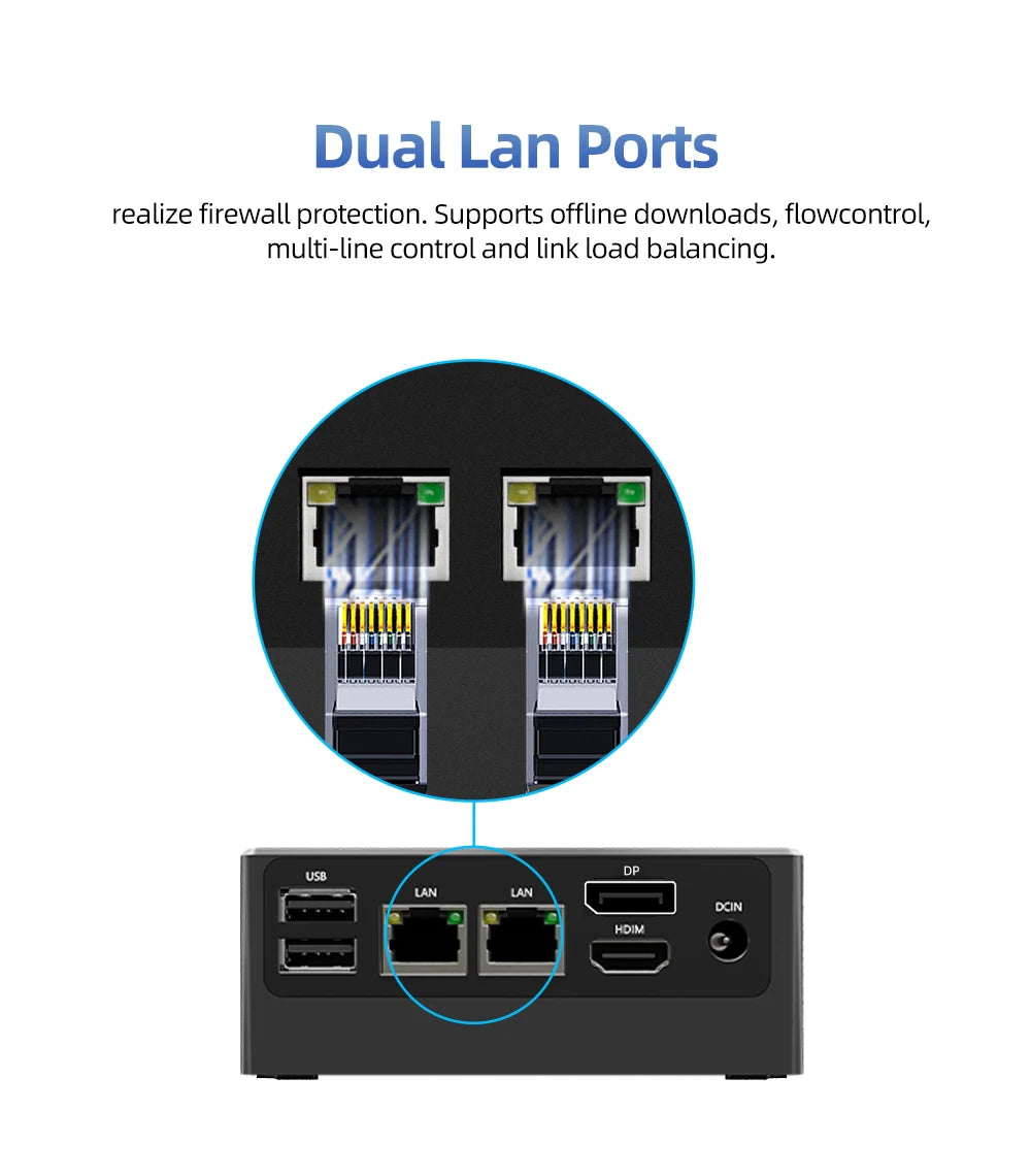 Mini PC de poche 12e génération Windows 11, processeur Intel N100 8 Go DDR5 4800 MHz 256 Go, mini ordinateur de poche 12 V double LAN