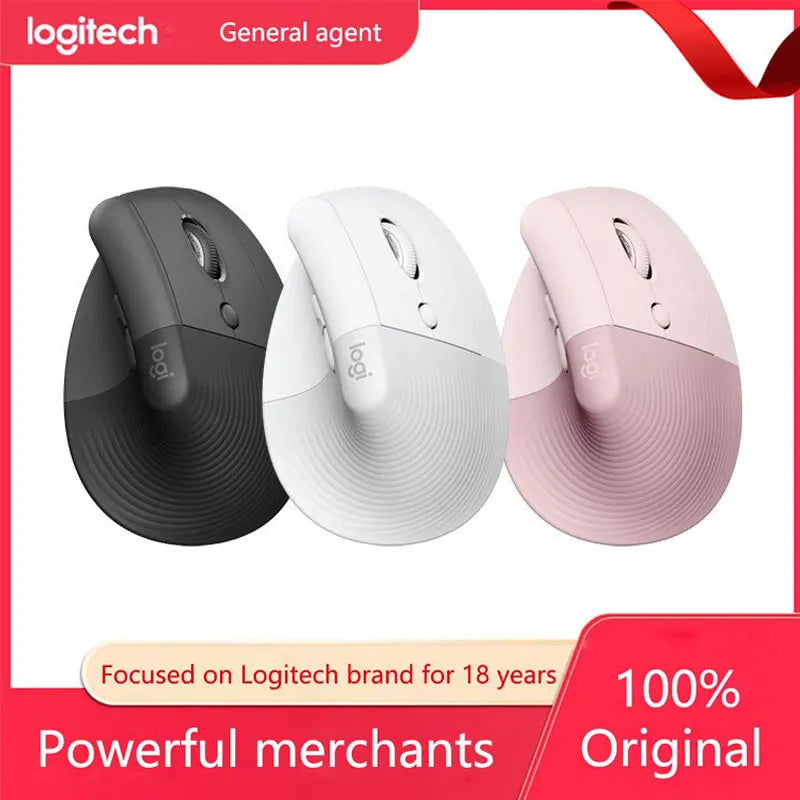 Logitech Lift vertical wireless vertical mouse ergonomics office cross screen computer Bluetooth mouse