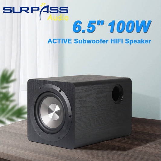 Active HIFI Subwoofer 6.5 Inch Woofer 100W Audio Speaker for Amplifier Home Theater Loudspeaker Stereo Strong Bass Music Player