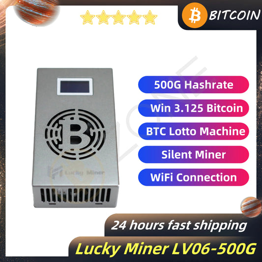 Bitaxe a mis à niveau Lucky Miner LV06 Silent Bitcoin Miner 500GH/S Hashrate avec alimentation UE/États-Unis/Australie/Royaume-Uni Machine de minage BTC