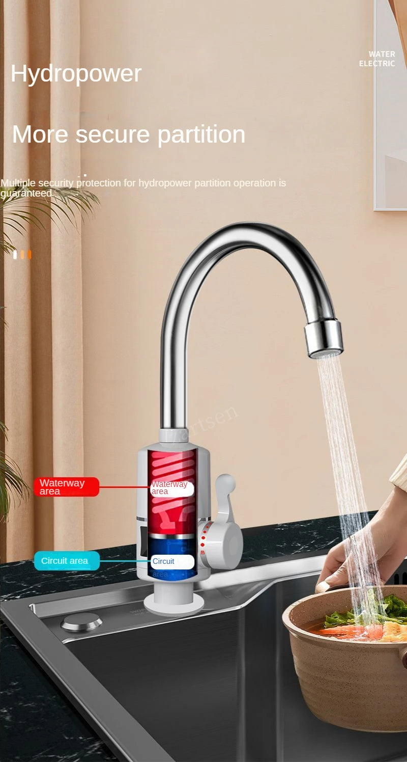 Electric Kitchen Water Heater Tap Instant Hot Water Faucet Heater Cold Heating Faucet Tankless Instantaneous Water Heater