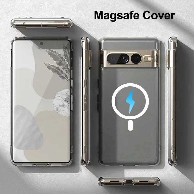 For Google Pixel 9 Pro XL Case Magnetic Transparent Magsafe Protective Cover For Google Pixel 9 Pro