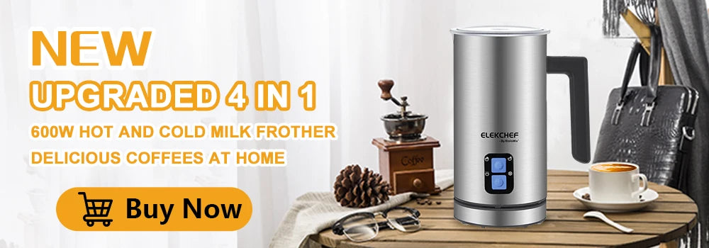 BioloMix NEW Automatic Hot and Cold Milk Frother Warmer for Latte, Foam Maker for Coffee, Hot Chocolates, Cappuccino