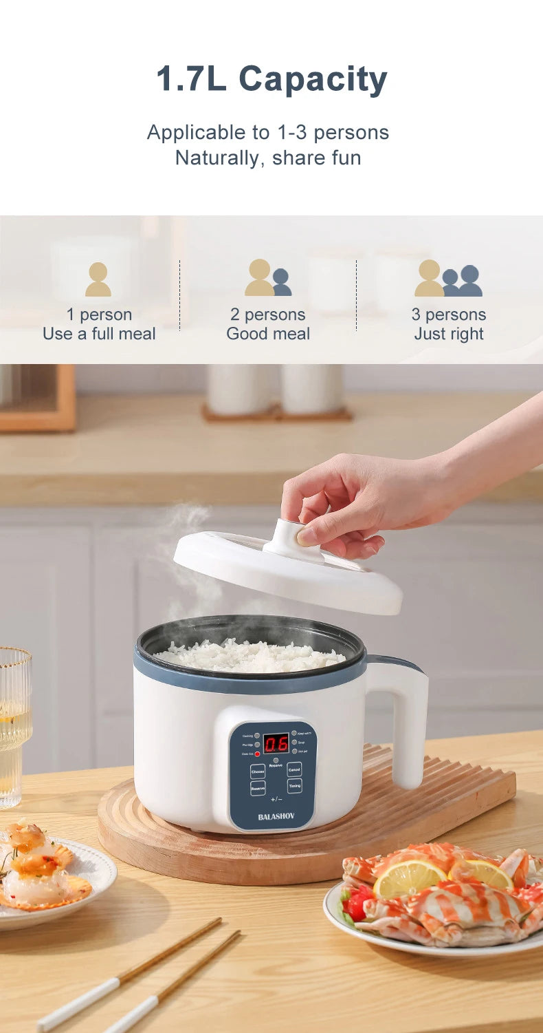 Mini Electric Rice Cooker Single Double Layer Intelligent Automatic Home Kitchen Cooker 1-2 People MultiCooker Steamed Rice Pot