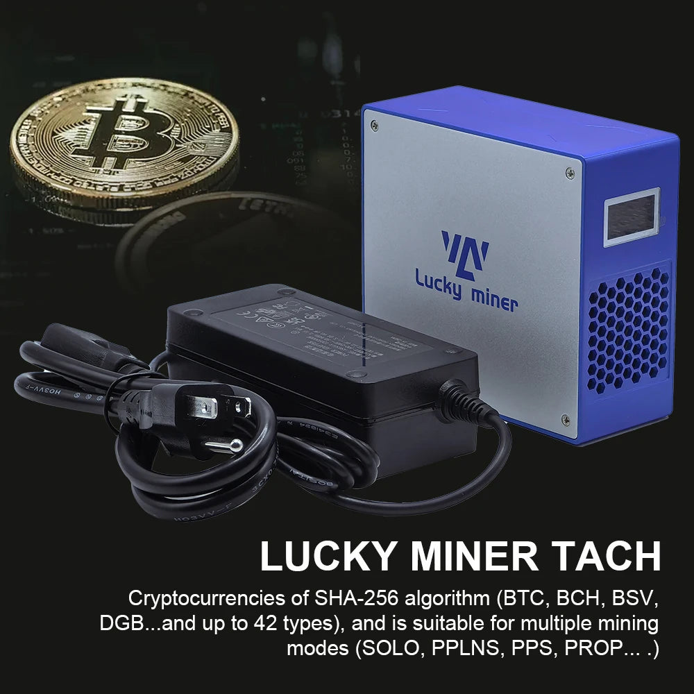 Bitcoin Miner Lucky Miner LV07 ASIC Mining SHA256 1TH/S BTC BCH BSV DGB Lottery Device Crypto Solo Miner Mining Machine