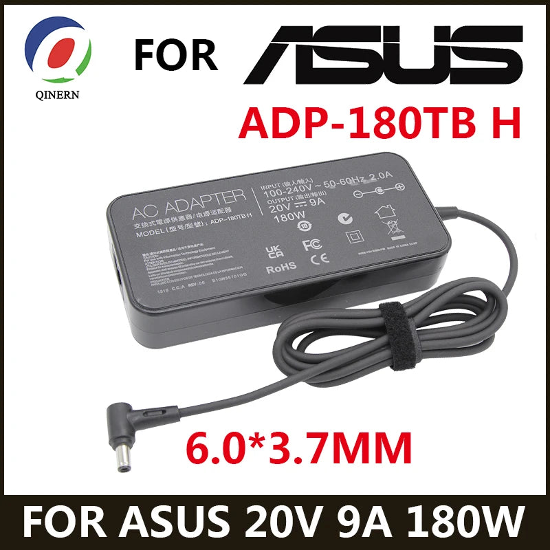 20V 9A 180W 6.0*3.7MM Charger ADP-180TB H Laptop AC Adapter For Asus ROG Zephyrus G14 G15 GA401IV GA502DU TUF505DU FX506L A17