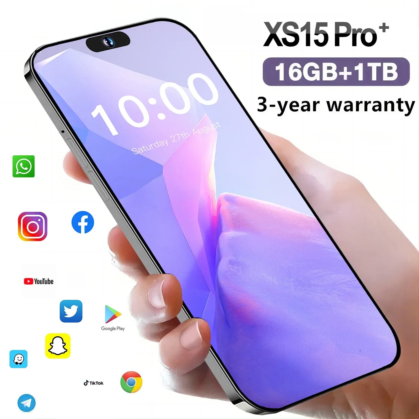 Original pour tout nouveau smartphone XS15 Pro + 7,3 pouces plein écran 4G 5G téléphone portable 7800mAh téléphones mobiles version mondiale