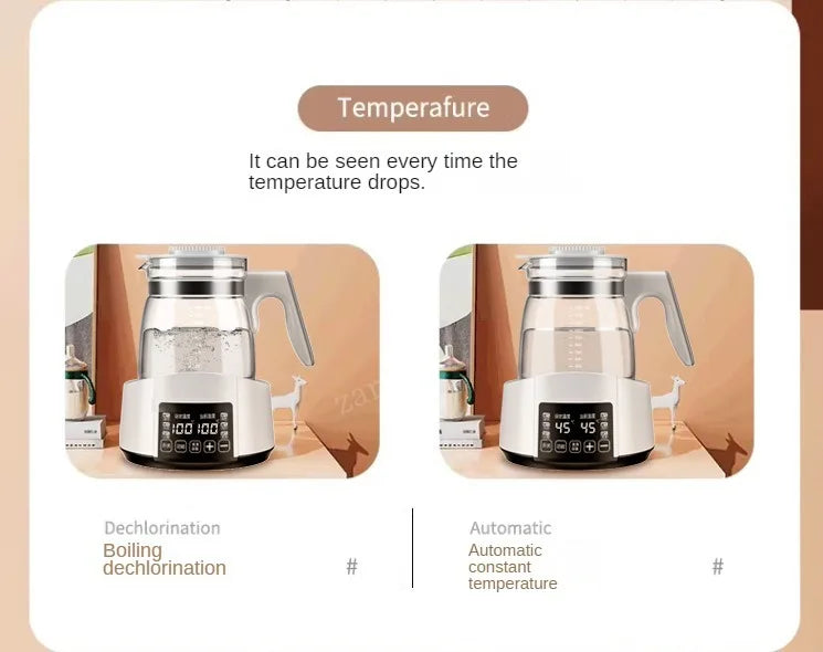 1.2L Infant Thermostatic Milk Regulator Kettle Hot Water Smart Insulation Pot Automatic Milk Warming Warm Milk Powder GL41