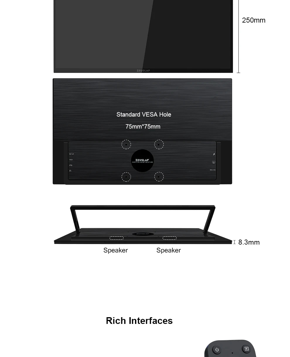 ZEUSLAP 18.5" Smart Portable Monitor Z18TV PRO with Google TV Touch Screen Display For Mini PC Laptop Phone Xbox PS4 PS5 Switch