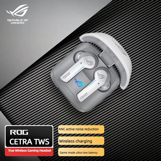 Casque de jeu sans fil Asus ROG CETRA Casque Bluetooth à faible latence Réduction active du bruit pour iPhone et Android