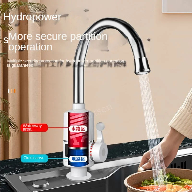 Electric Kitchen Water Heater Tap Instant Hot Water Faucet Heater Cold Heating Faucet Tankless Instantaneous Water Heater