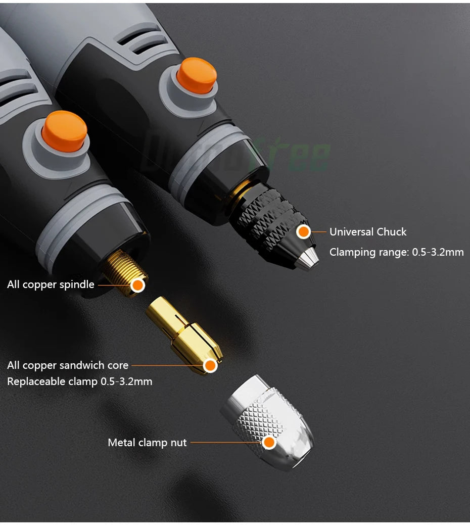 35W USB Cordless Rotary Tool Dremel DIY Mini Drill Engraving Pen Electric 3 Speed Mini Wireless Drill Set 8500r-21000r/min