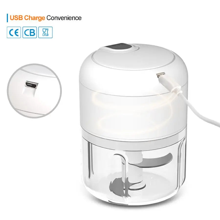 250ml Rechargeable Kitchen Portable Electric Garlic Vegetable Chopper Mini Food Processor Food Blender