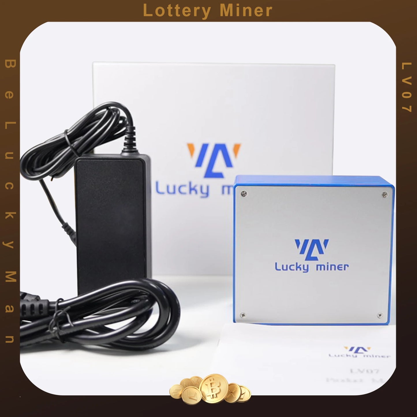 Bitcoin Miner Lucky Miner LV07 ASIC Mining SHA256 1TH/S BTC BCH BSV DGB Lottery Device Crypto Solo Miner Mining Machine