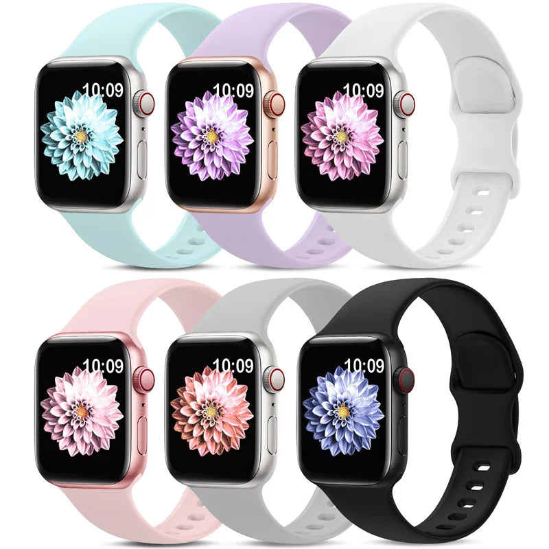 Silicone sport band For apple watch Ultra 49mm series 9-8-7 41mm 45mm correa 44mm 40mm waterproof bracelet iwatch 6 5 4 SE Strap