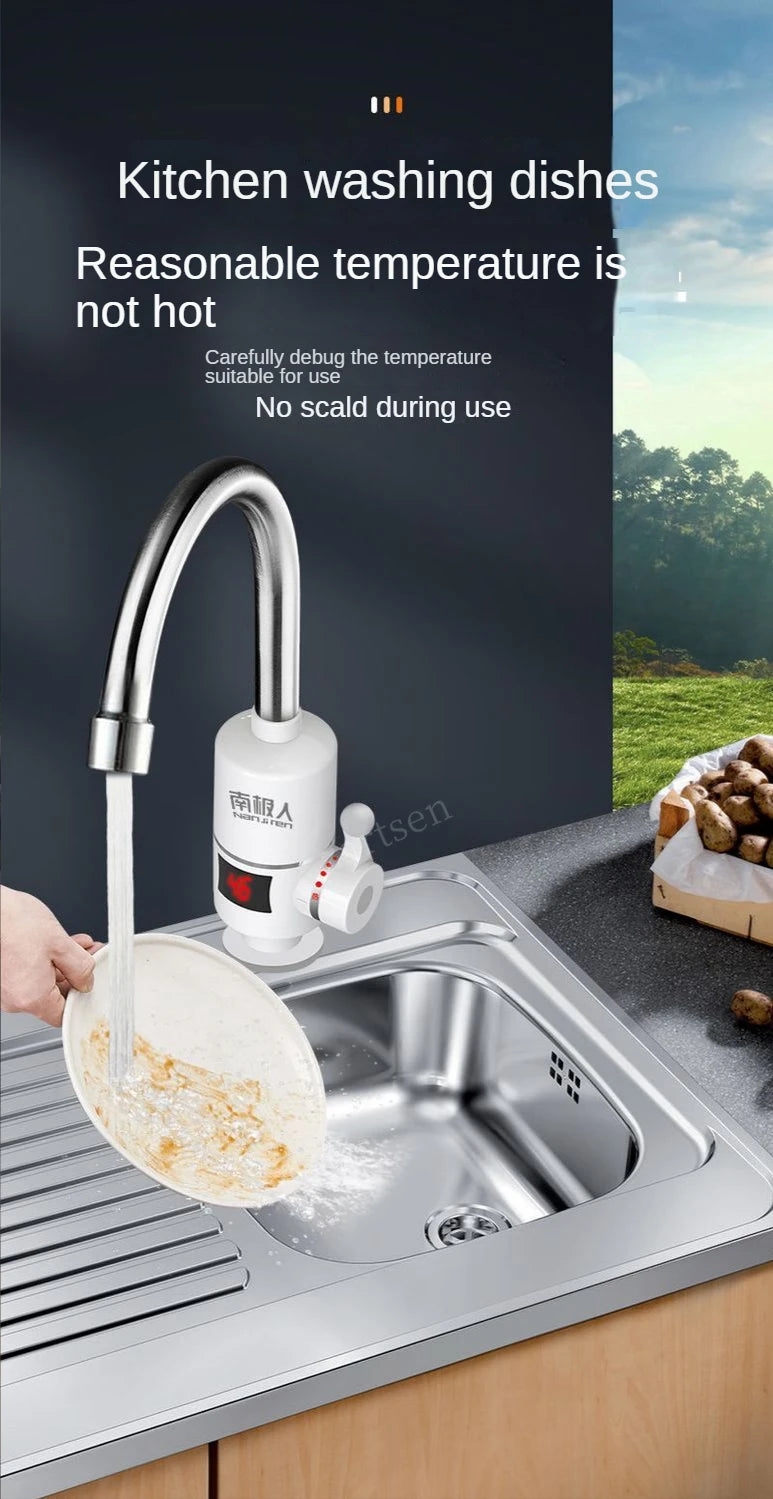 Electric Kitchen Water Heater Tap Instant Hot Water Faucet Heater Cold Heating Faucet Tankless Instantaneous Water Heater