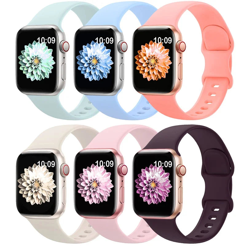 Silicone sport band For apple watch Ultra 49mm series 9-8-7 41mm 45mm correa 44mm 40mm waterproof bracelet iwatch 6 5 4 SE Strap