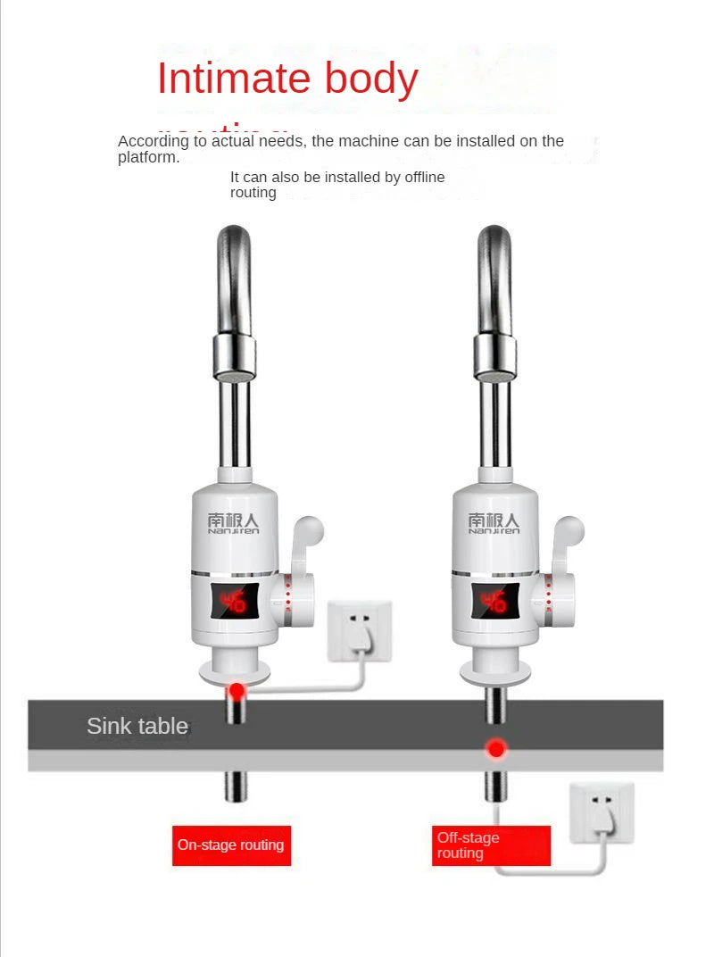 Electric Kitchen Water Heater Tap Instant Hot Water Faucet Heater Cold Heating Faucet Tankless Instantaneous Water Heater