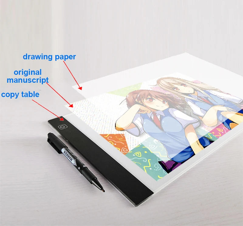 Led Drawing Copy Pad 3 Level Dimmable Board Table Animation Painting Educational Toys Gift Adjustable Light Notepad For Children