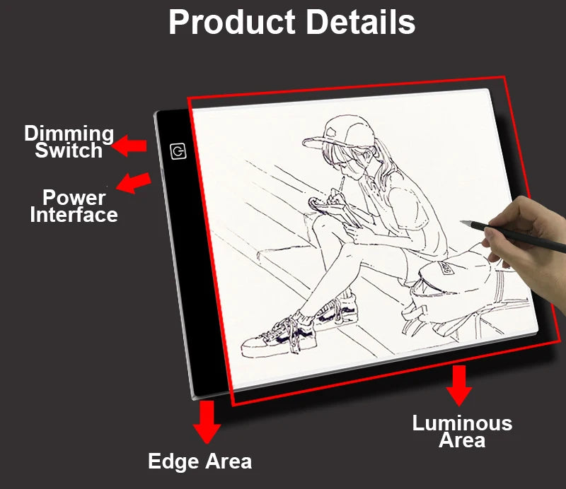 Led Drawing Copy Pad 3 Level Dimmable Board Table Animation Painting Educational Toys Gift Adjustable Light Notepad For Children